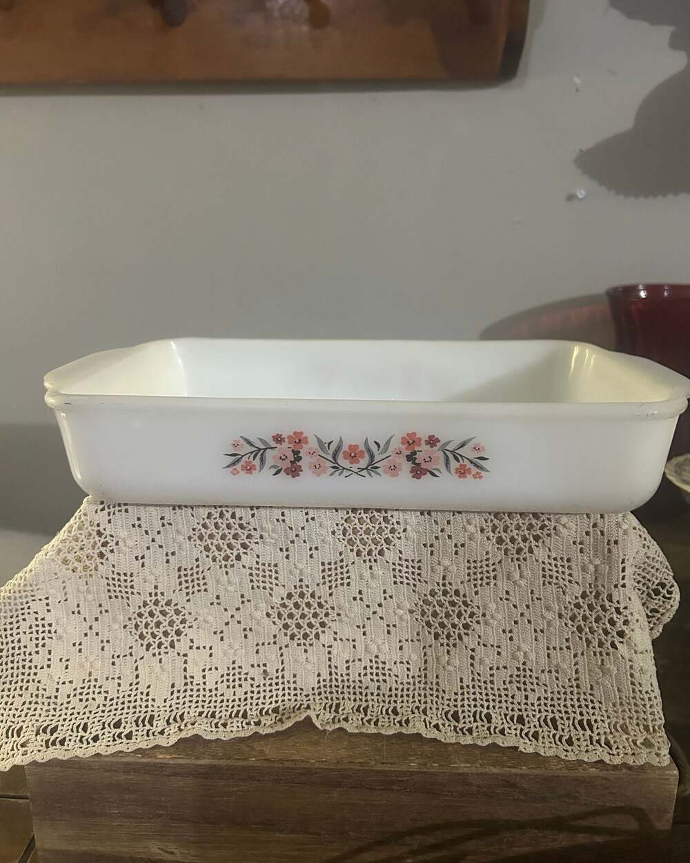 02 - Fire King Primrose Milkglass Casserole Dish